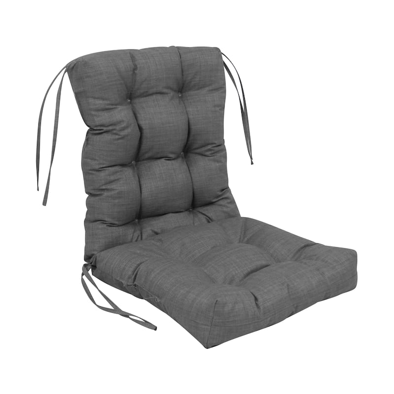 Multi-section Tufted Outdoor Seat/Back Chair Cushion (Multiple Sizes) - 18" x 38" - Cool Gray