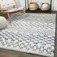 preview thumbnail 9 of 11, Mendieta Checkered Shag Area Rug 5'3" x 7' - Blue