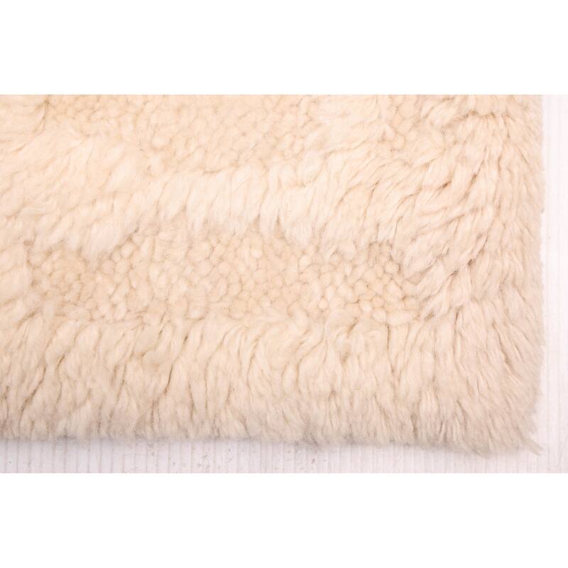 ECARPETGALLERY Hand-knotted Looma Cream Wool Rug - 8'0 x 9'8