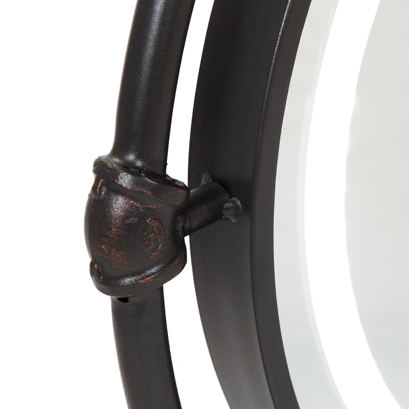 Perismore Industrial Black Metal Wall Mirror by Furniture of America