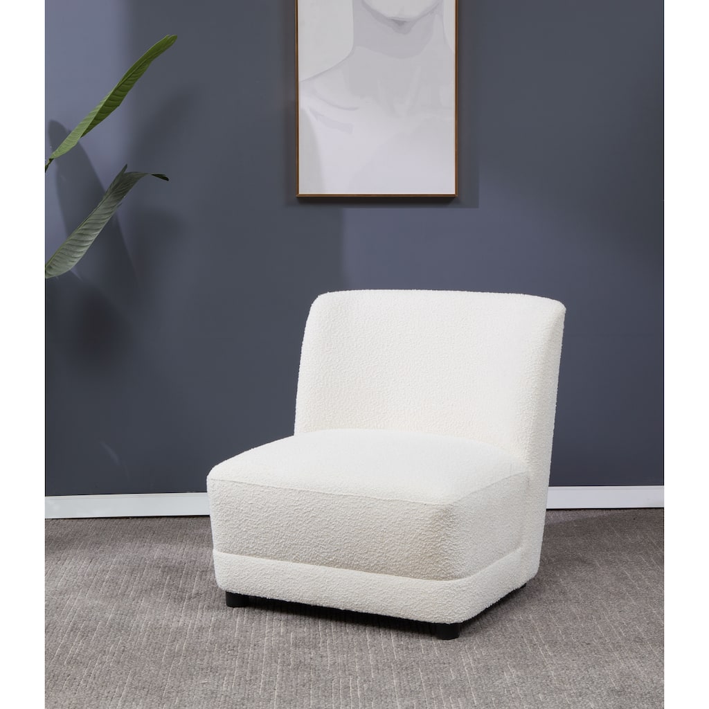 SAFAVIEH Couture Collection Nessa Ivory/Black Boucle Accent Chair - 29" W x 30" D x 30" H