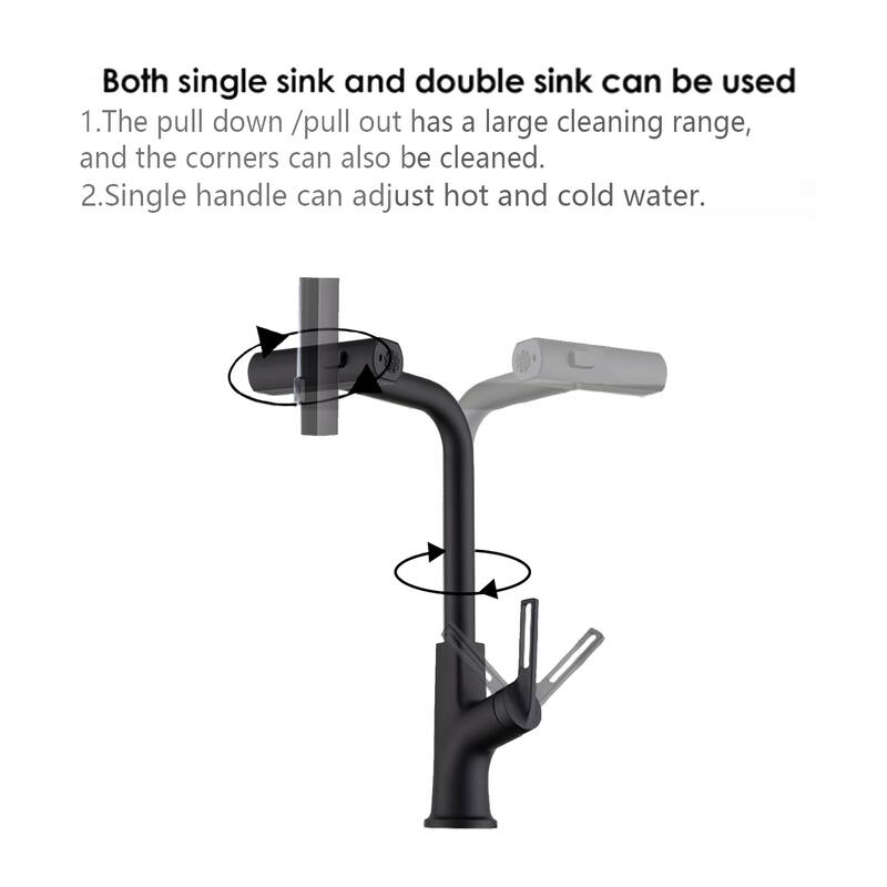 Topcraft Stainless Steel Pull Down Kitchen Faucet