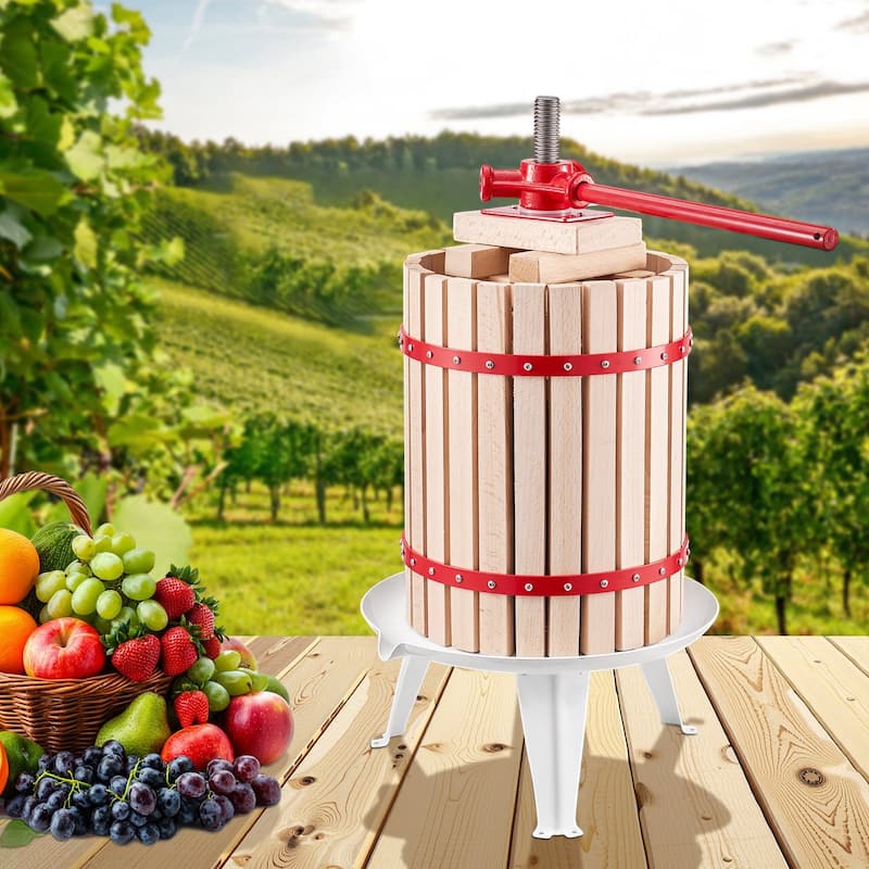 Natural Beech Wood Manual Fruit Wine Press for Fresh Juice Olive Oil and Cheese Extraction