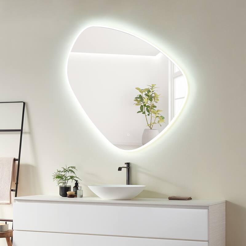 Altair Rasso Novelty Frameless Modern Bathroom Vanity LED Lighted Wall Mirror