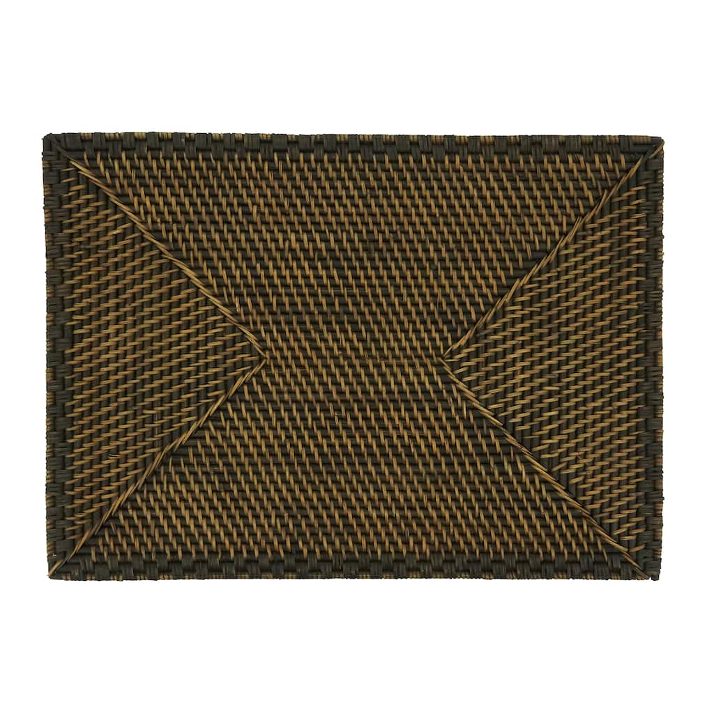 Rattan Placemats With Woven Design (Set of 4)