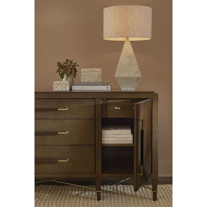 Currey & Company Elysium White Table Lamp - 29"h x 17"dia
