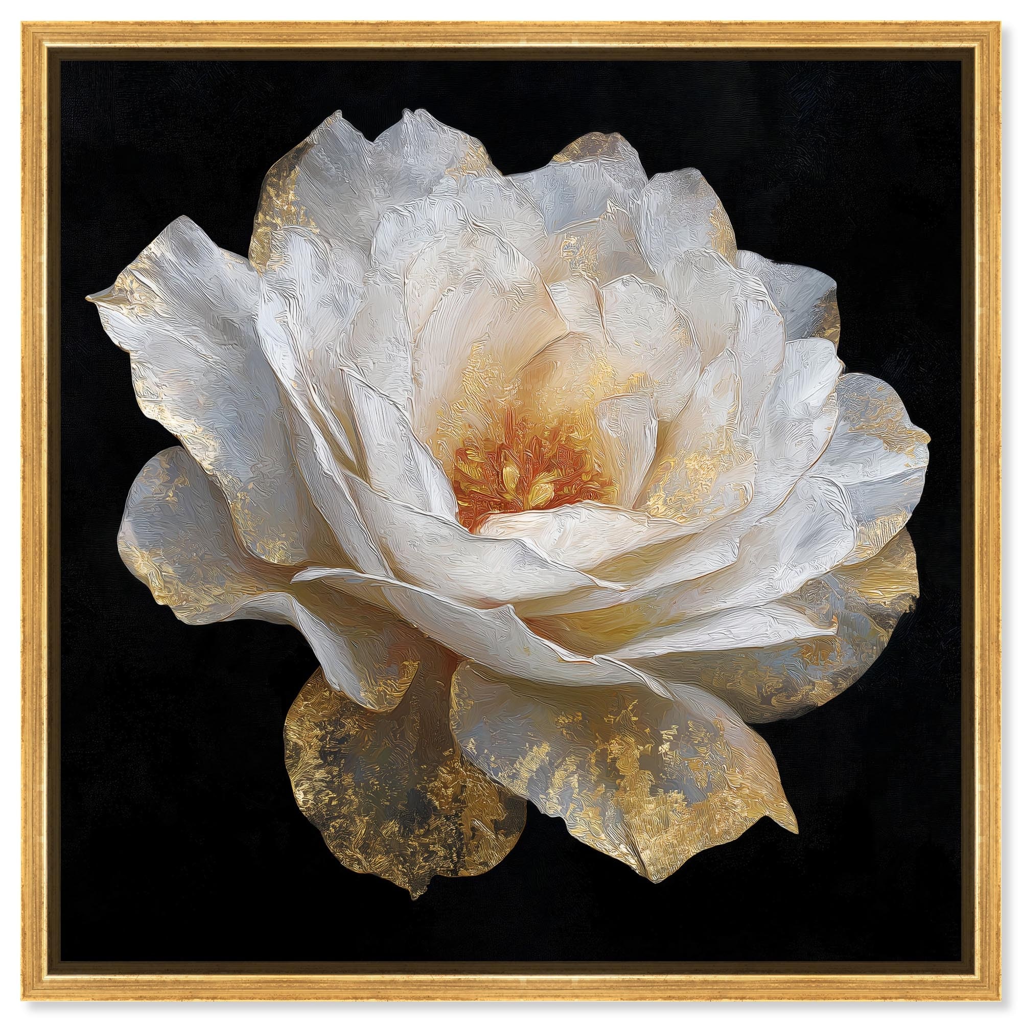 Golden Nocturne I Floral Wall Art Canvas Print by Art Remedy