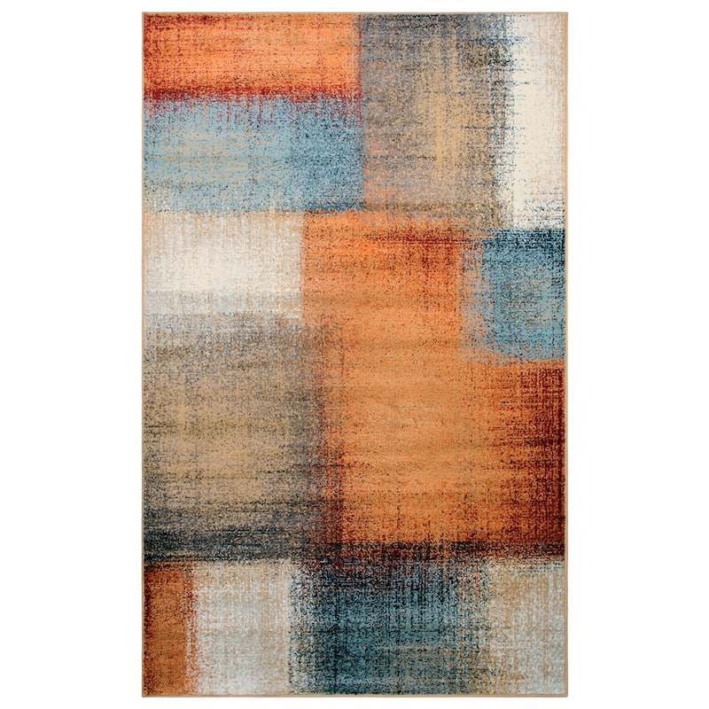 Modern Geometric Patchwork Indoor Area Rug or Runner