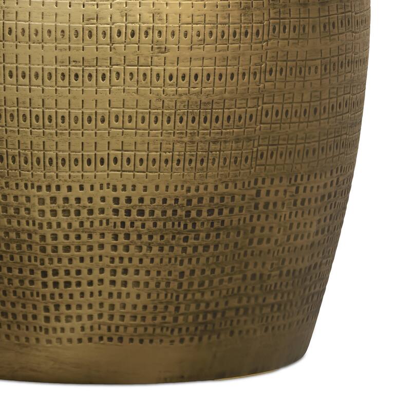 WYNDENHALL Jean 15" Wide Tribal Pattern Metal Accent Table & Assembled - 15"w x 15" d x 20" h