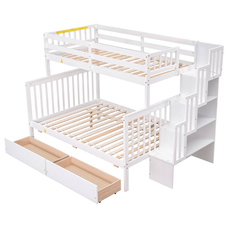 Bunk Bed with 2 Drawers and Staircases