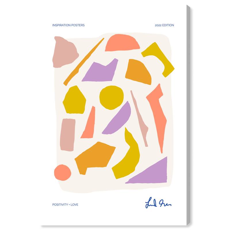 Wynwood Studio Canvas Abstract Put Together Pink and Modern & Contemporary Wall Art Canvas Print