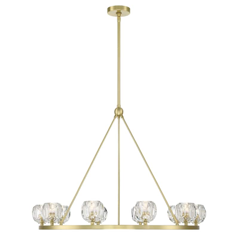 Aragon 10 Light Soft Brass Chandelier - 36"W x 30"H - 36"W x 30"H