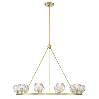 Aragon 10 Light Soft Brass Chandelier - 36"W x 30"H