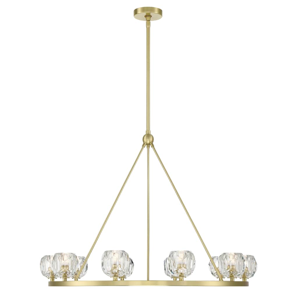 Aragon 10 Light Soft Brass Chandelier - 36"W x 30"H