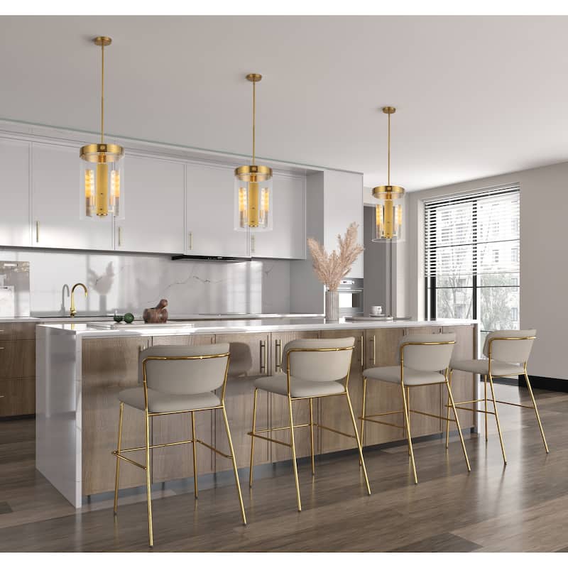 Artcraft Dahlia 3-Light Pendant - Brushed Brass
