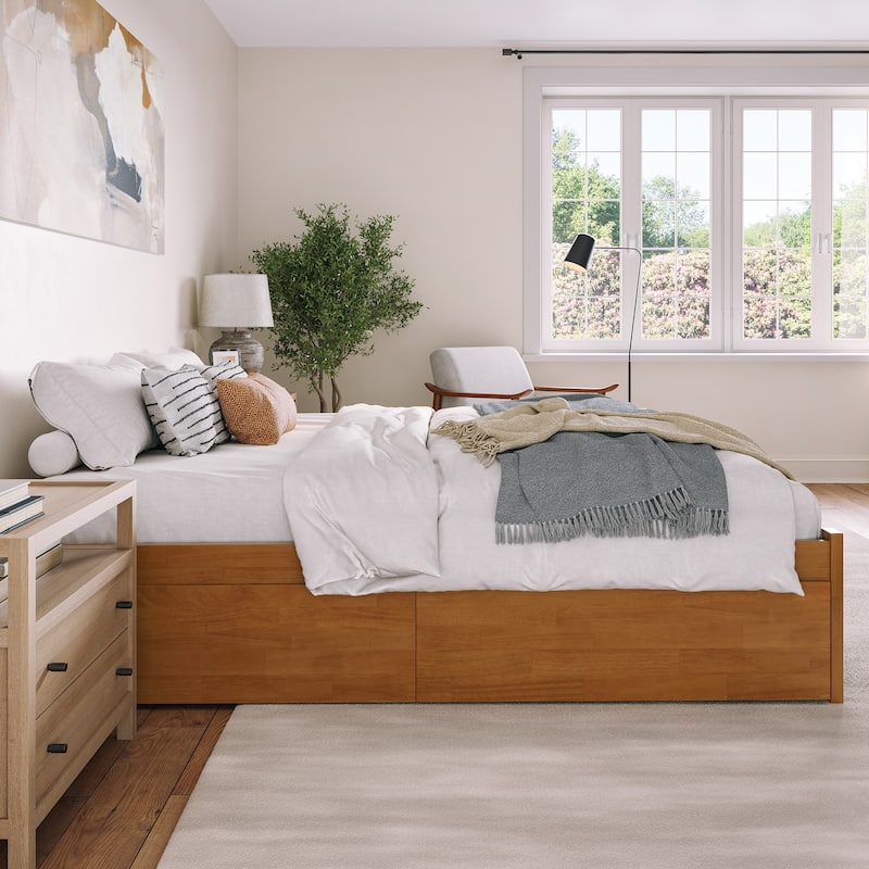 Concord Platform Bed with Footboard and Storage Drawers