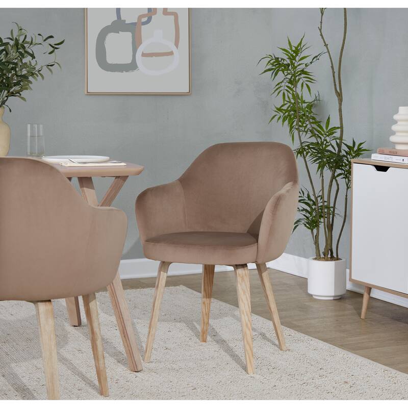 Porch & Den Beckett Dining Chair with Bent Wood Legs (Set of 2)