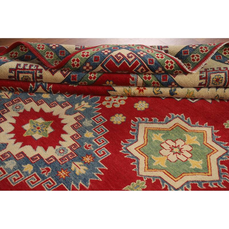 Red Kazak Oriental Area Rug Hand-Knotted Traditional Wool Carpet - 8'3" x 11'6"