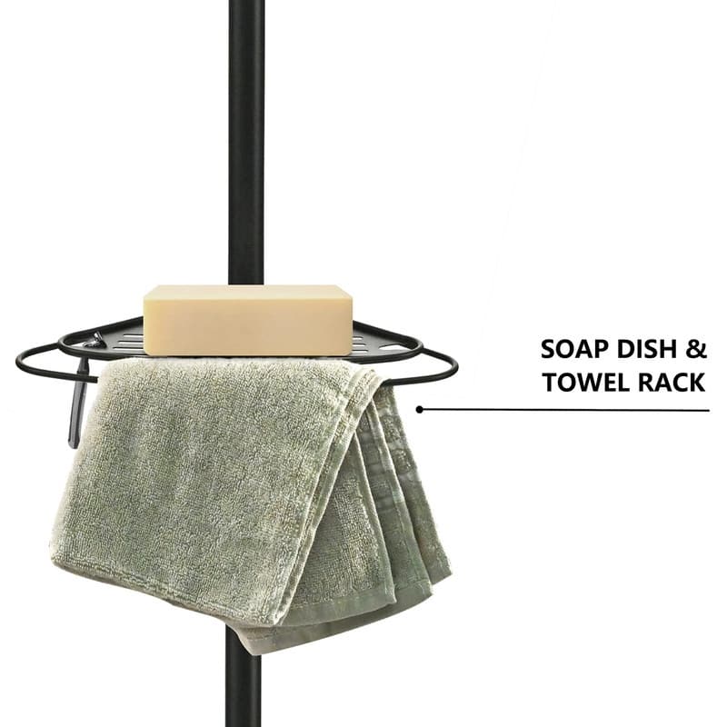 Utopia Alley 4 Tier Tension Pole Shower Caddy with 3 Baskets & Soap Tray Shelf