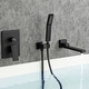 preview thumbnail 10 of 32, Modern Wall Mounted Bathtub Faucet with Hand Shower 180° Swivel Tub Filler Faucet Single Handle Contemporary Tub Faucet Black