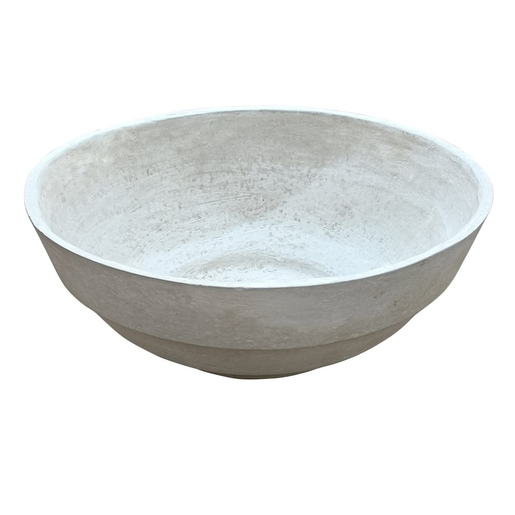 Paper Mache Bowl 16.15"Dia - Natural White