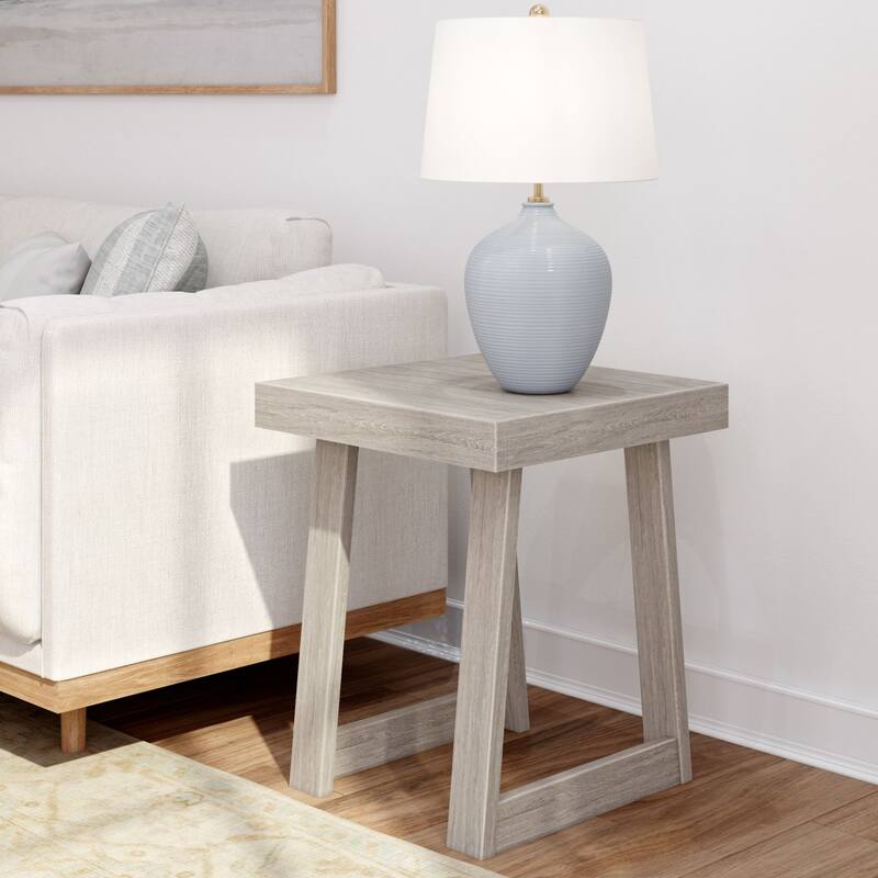 Plank and Beam Classic Square Side Table - 20.25 - Seashell Wirebrush