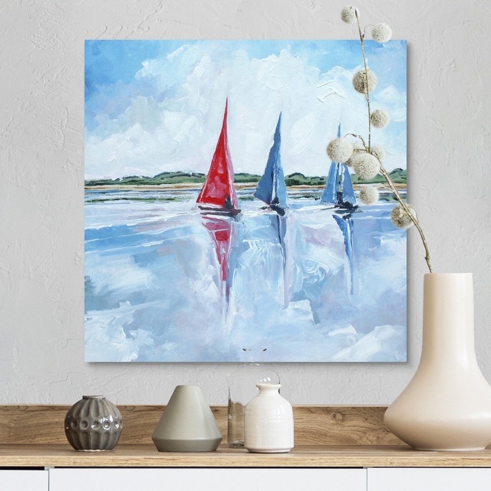 Shop Three Boats Canvas Wall Art Overstock 24112861