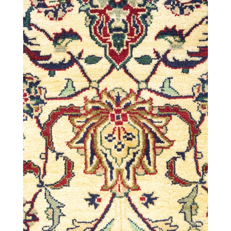 Overton Hand Knotted Wool Vintage Inspired Traditional Mogul Ivory Area Rug - 7' 1" X 4' 7"