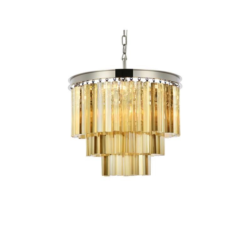 Royce Edge 9-Light Polished Nickel Chandelier