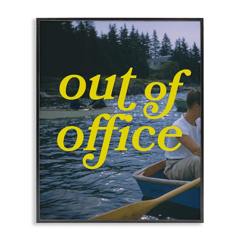 Stupell Out of Office Lake View Framed Giclee Art Design By Victoria Barnes - 11 x 14 - Black