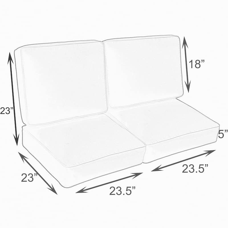 Green Indoor/ Outdoor 4-pc Deep Seating Cushion Loveseat Set