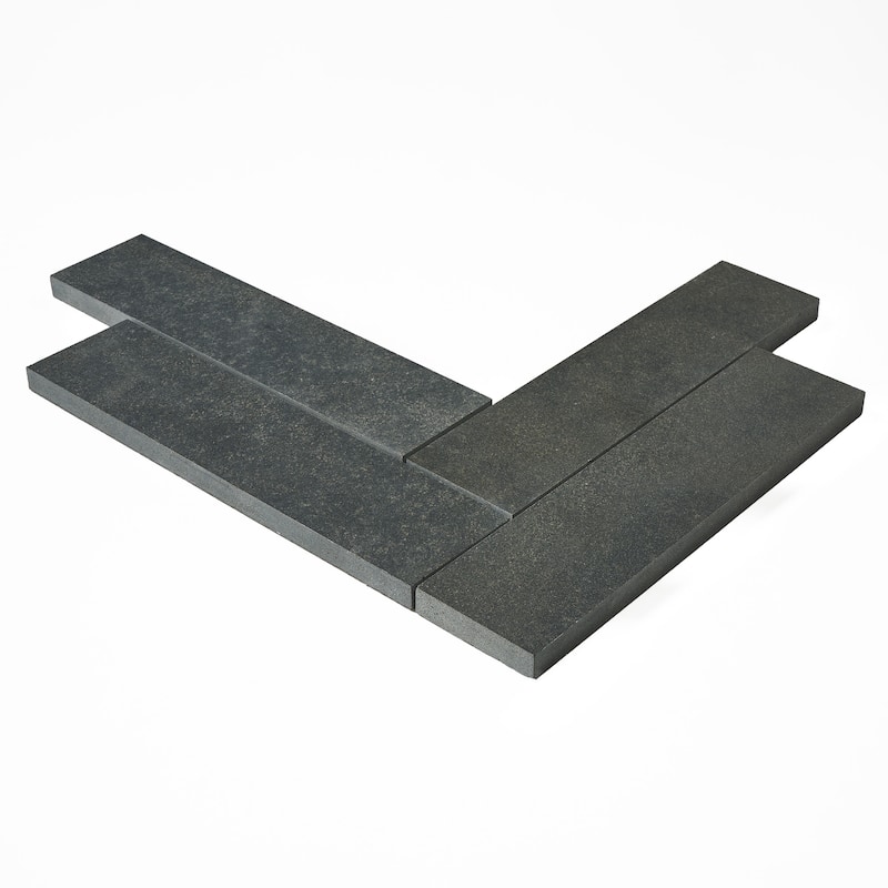 Vulcan Black 2" x 8" Herringbone Honed Mosaic Tile