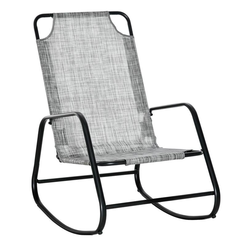 Outdoor Garden Fabric Rocking Chair with Steel Frame