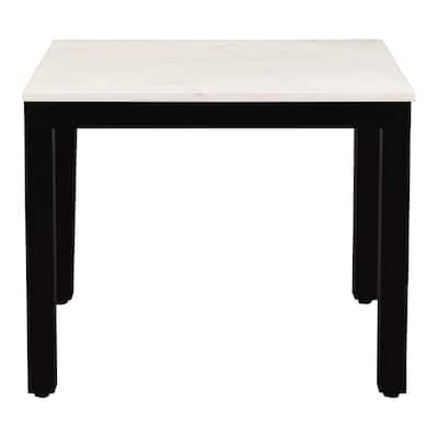 Aurelle Home Pariso Modern White Marble-Top Side Table - 22" W x 18" H x 18" D