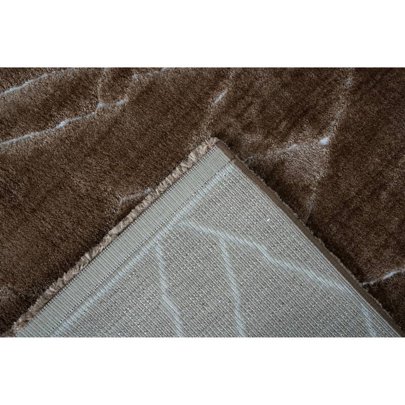 Nina Madison Brown, Copper, Rust and Ivory Recycled Polyester Area Rug - 9' x 12'