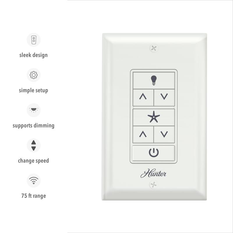 Hunter Universal Fan-Light Wall Control (Receiver Not Included)