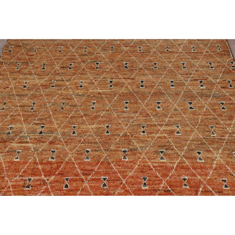 Trellis Moroccan Oriental Area Rug Handmade Wool Carpet - 6'9" x 9'8"