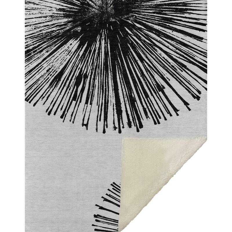 Premium Machine Washable Contemporary Burst Sherpa Throw Blanket