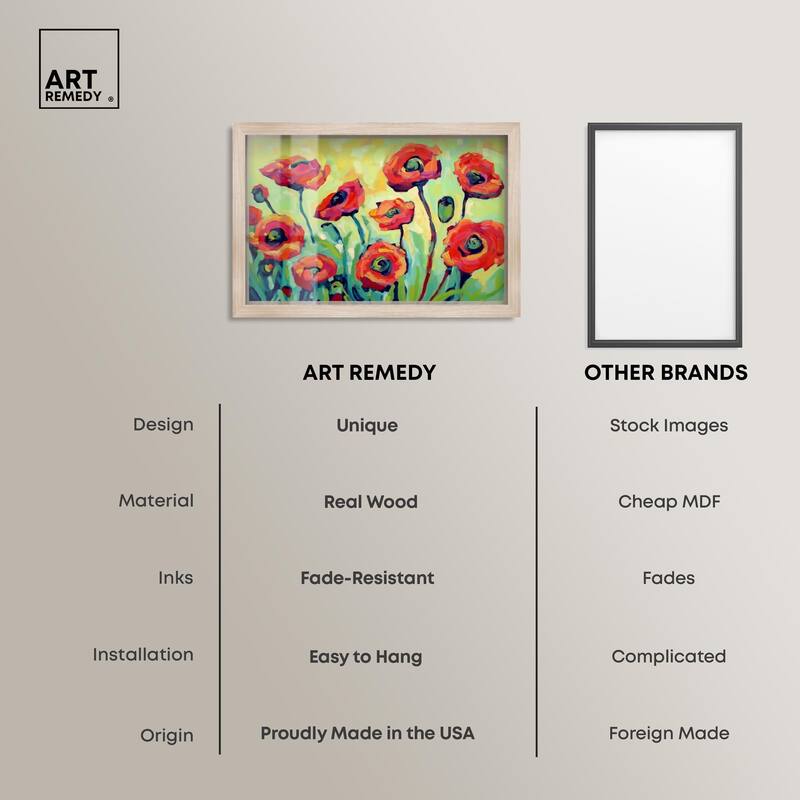 Red Poppy Field I Shadowbox by Art Remedy