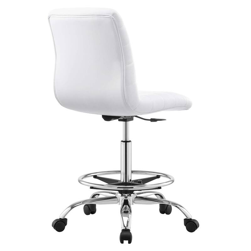 Ripple Armless Vegan Leather Drafting Chair