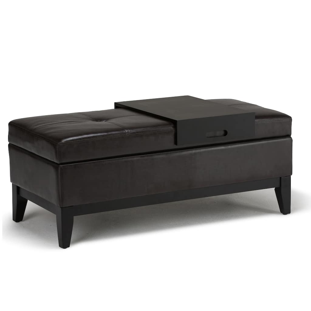Storage Ottoman Bench with Tray