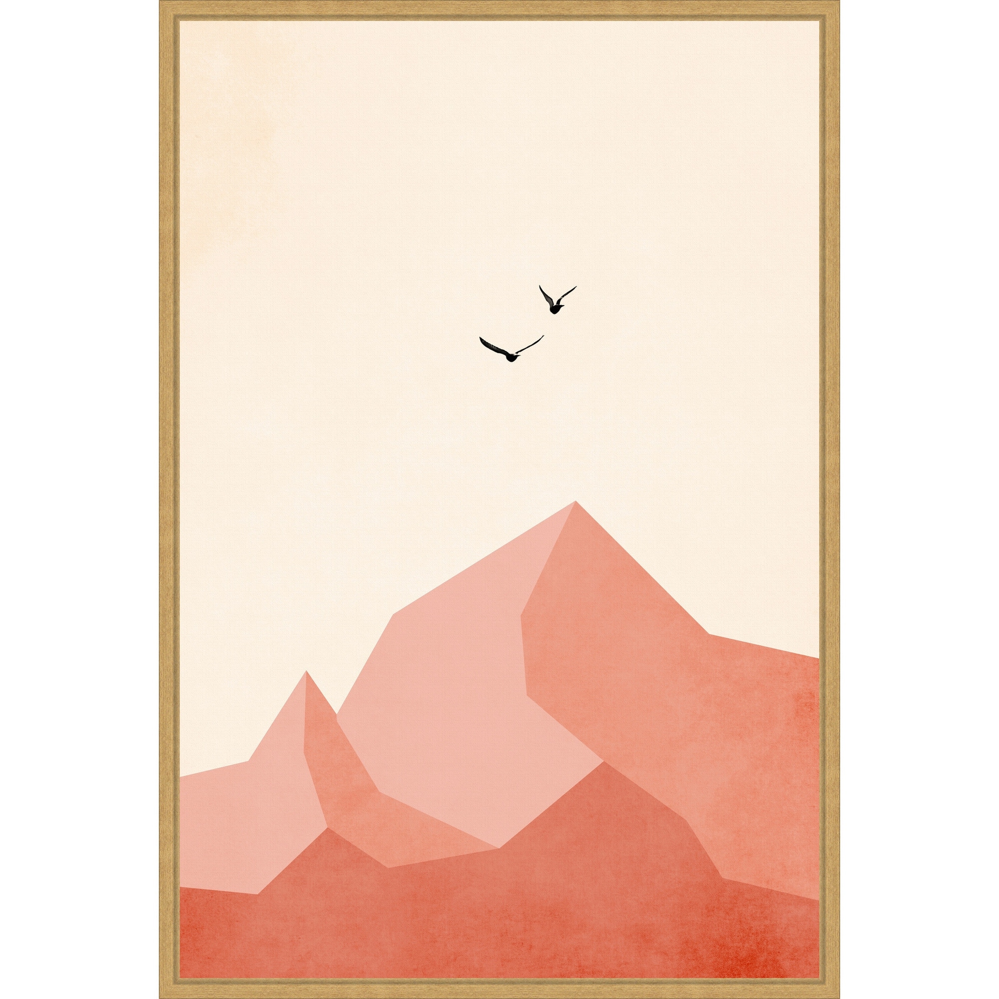 Zugspitze by Eins Kubistika Framed Canvas Wall Art - Sylvie Bright Gold