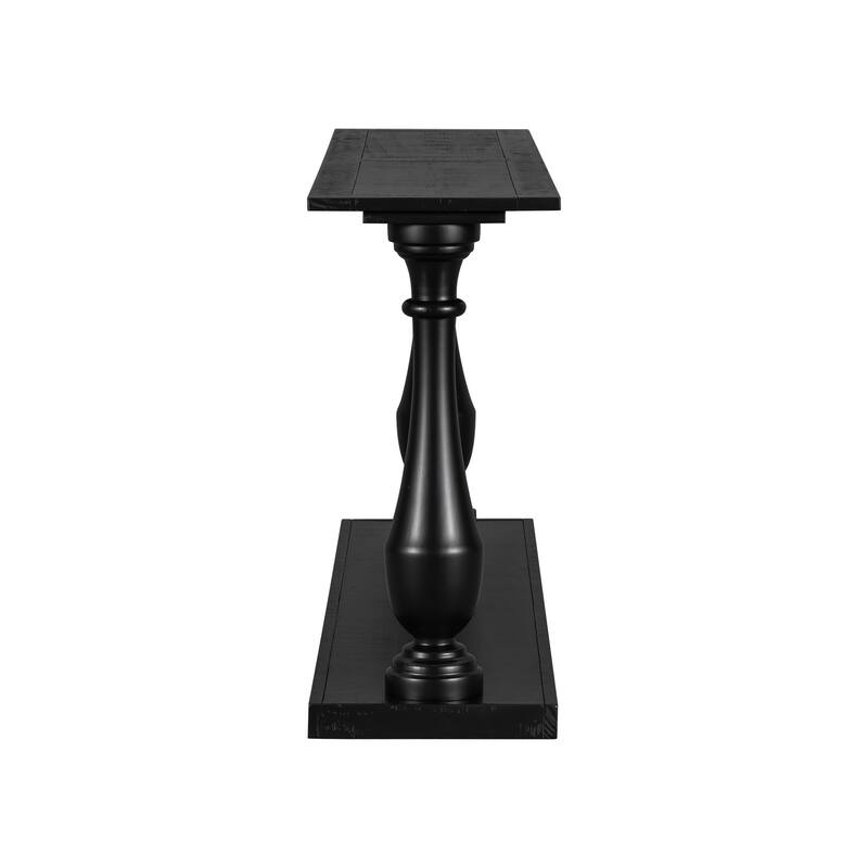U_STYLE Vintage Sofa Table Console Table with Luxurious Pine Veneer and Elegance Vase-Leg Design