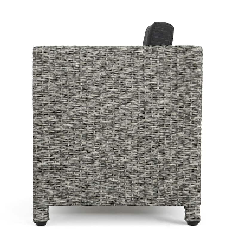 Puerta Outdoor Wicker Club Chair with Cushions (Set of 2) by Christopher Knight Home