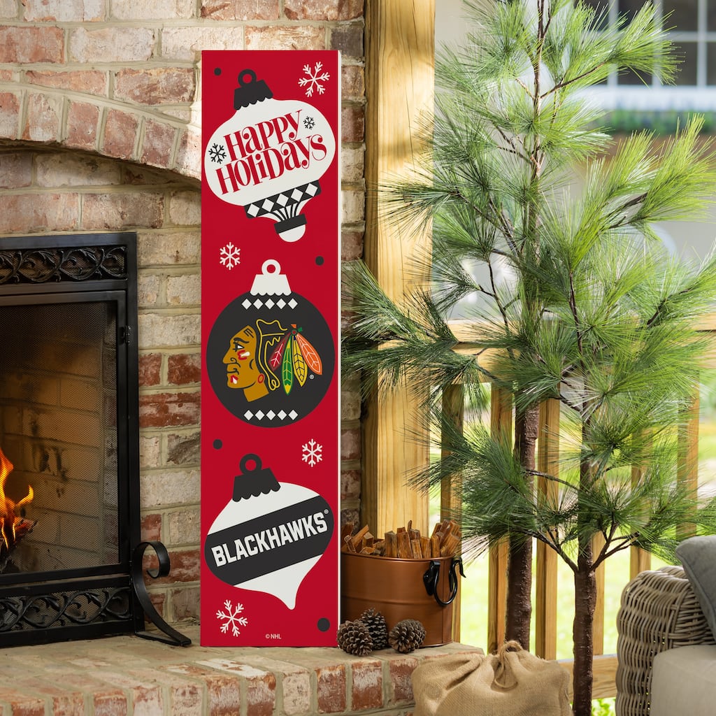 47" Double Sided Seasonal Porch Leaner, Chicago Blackhawks - 47" x 11.25"