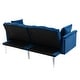 preview thumbnail 35 of 115, Velvet Loveseat Sofa Bed with 2 Pillows, Mid Century 2-Seat Couches Convertible Sofa Bed for Living Room, Bedroom,Office