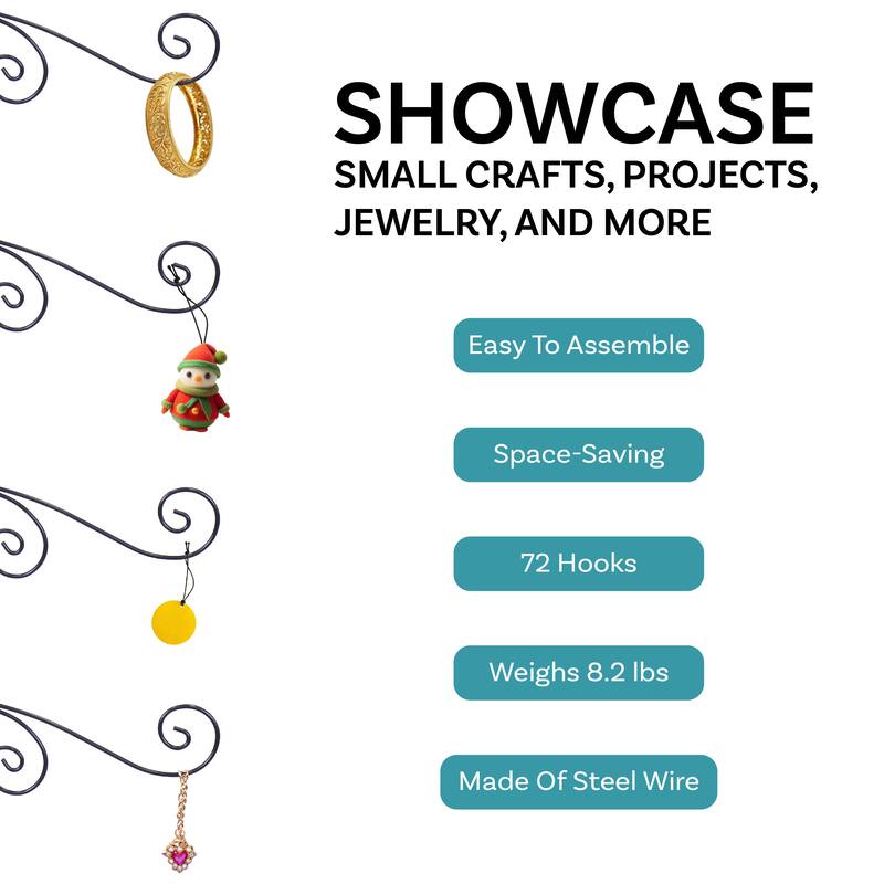 Sunnydaze Noelle Metal Christmas Ornament Tree - 60 Inch