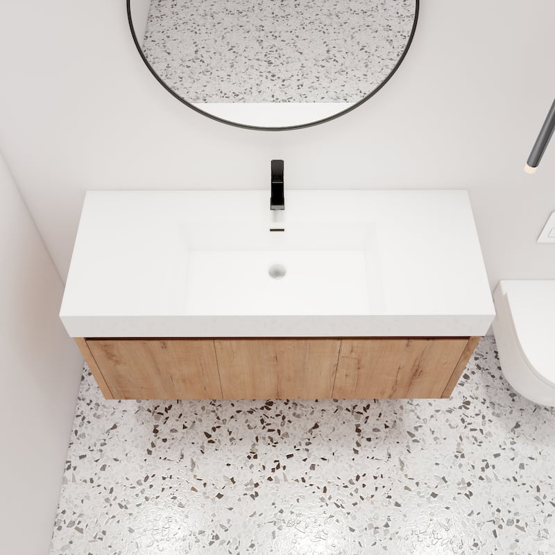 Malwee 24"/30"/36"/48" Floating Bathroom Vanity with Sink