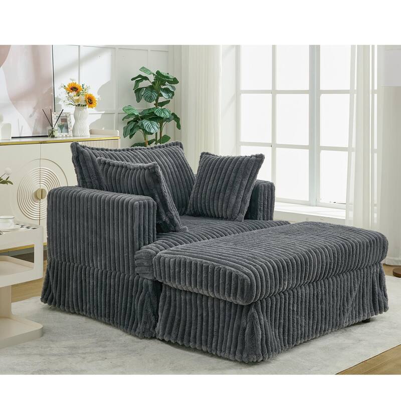 Dark Gray 47.8" Oversized Chaise Longue Chair