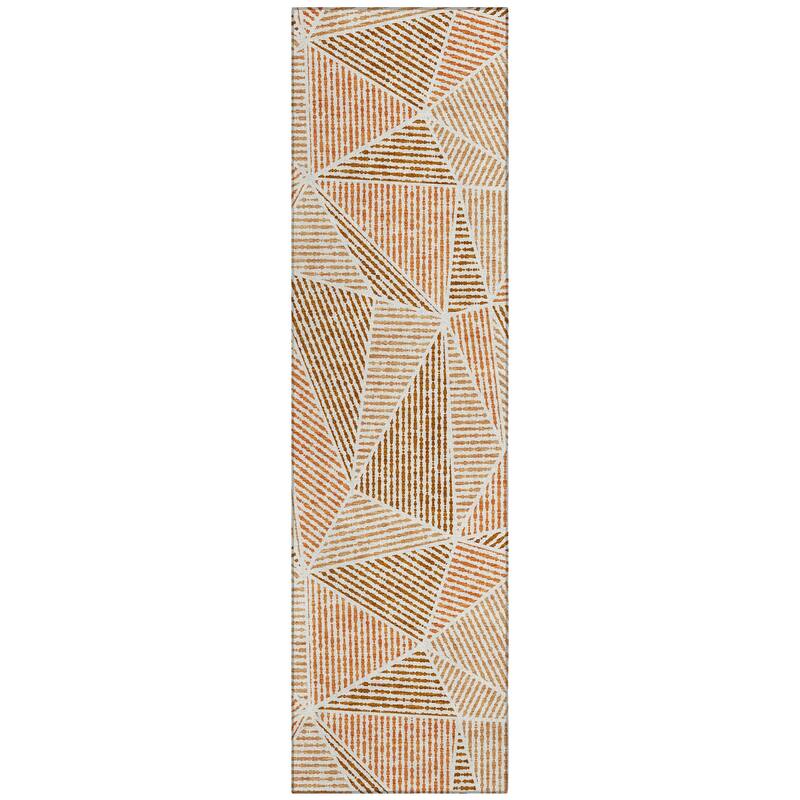 Machine Washable Indoor/ Outdoor Chantille Mosaic Geometric Rug